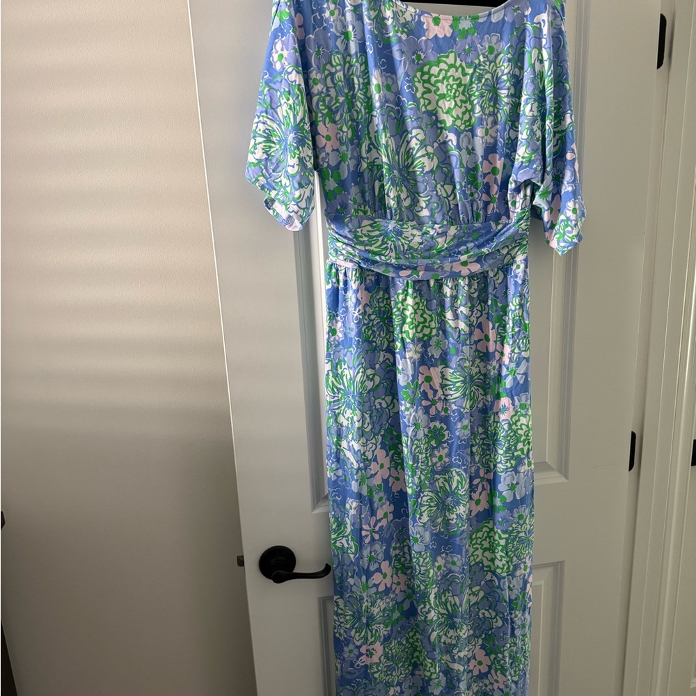 Lilly Pulitzer Blue and Green Floral Dress